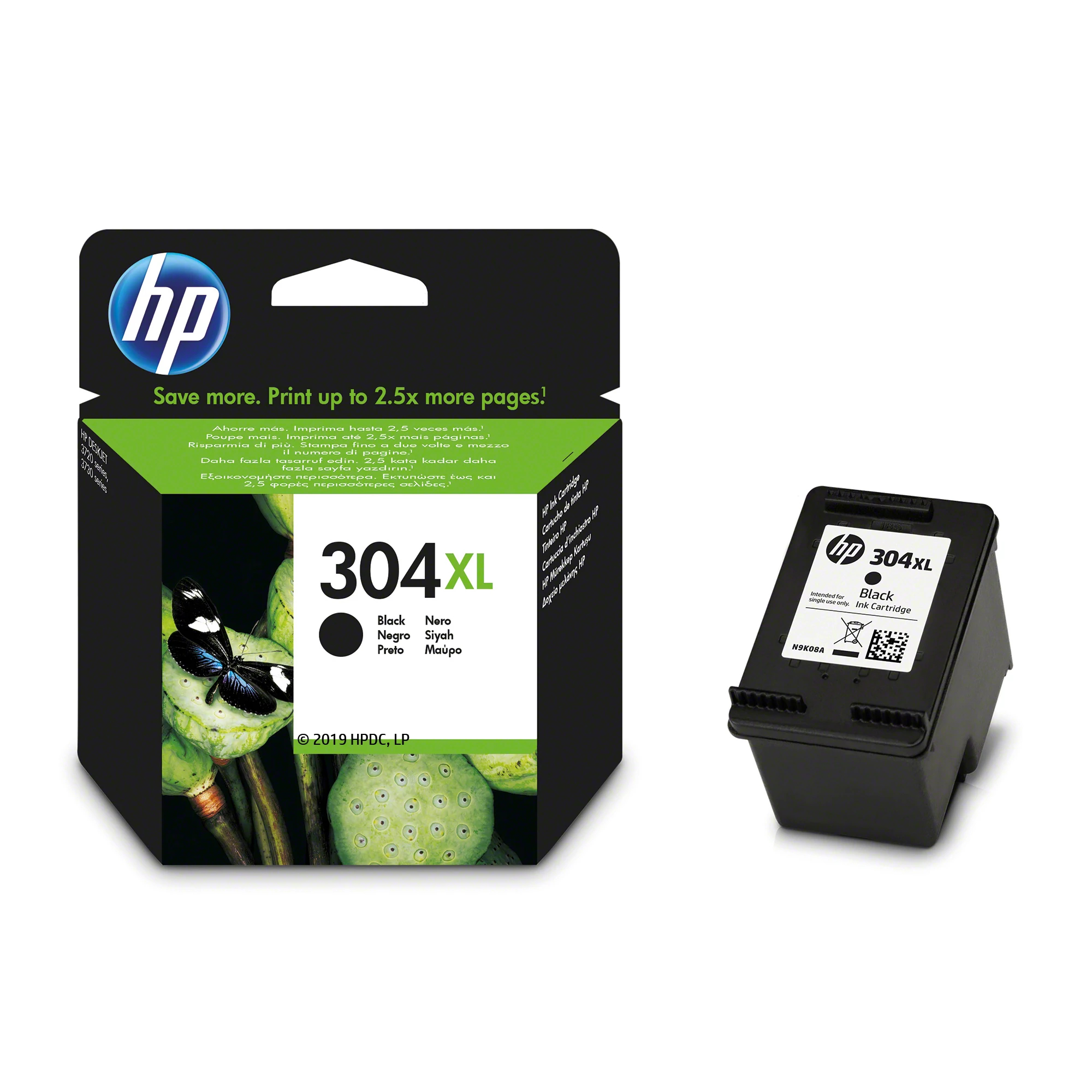 HP N9K08AE/304XL Printhead cartridge black high-capacity. 300 pages IS