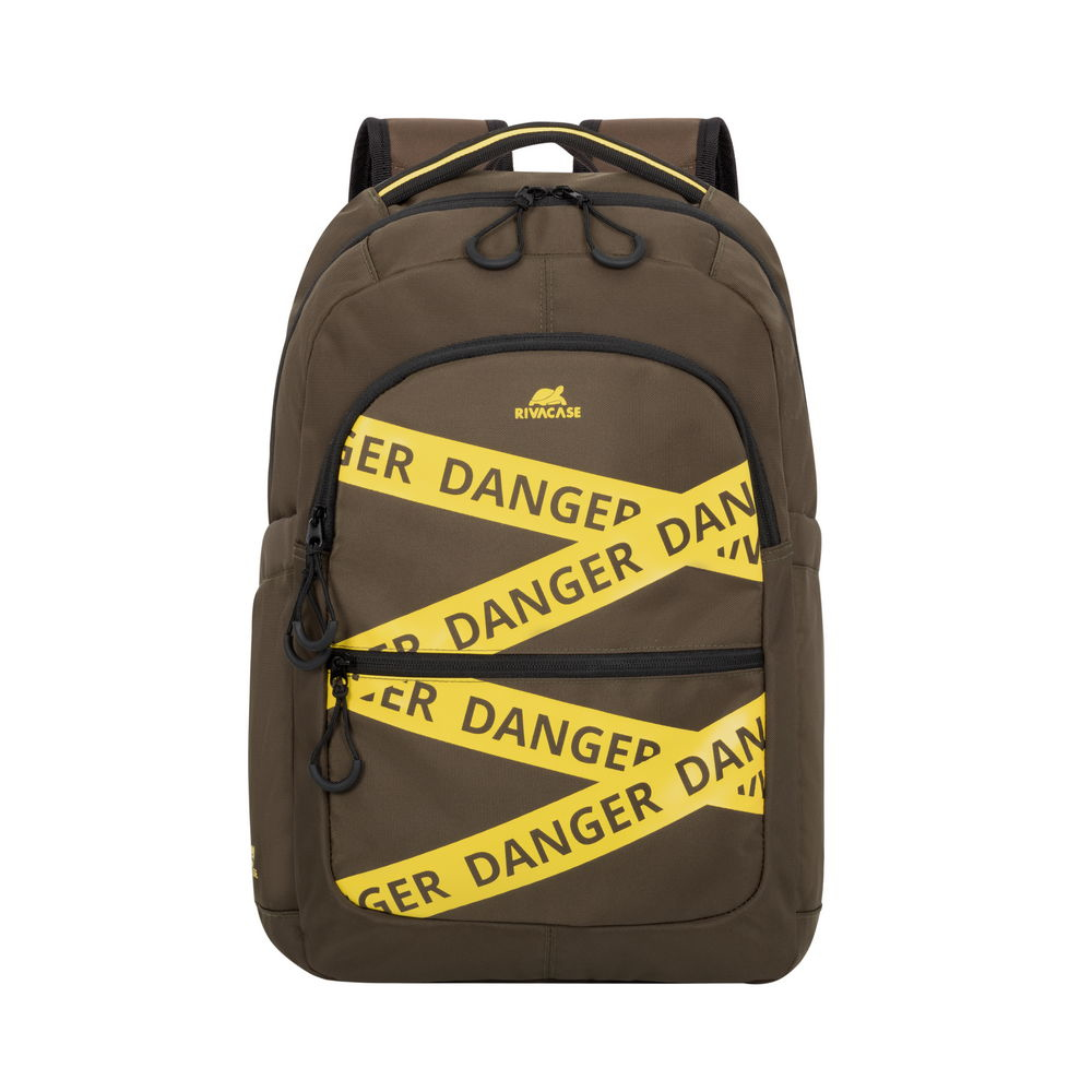 Image of Rivacase Erebus notebook case 39.6 cm (15.6") Backpack Khaki, Yellow