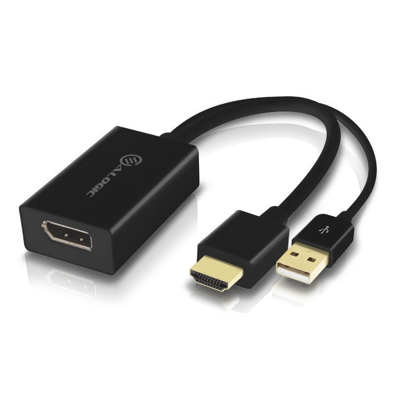 Image of ALOGIC HDMI Male to DisplayPort Female Adapter with USB Cable for...