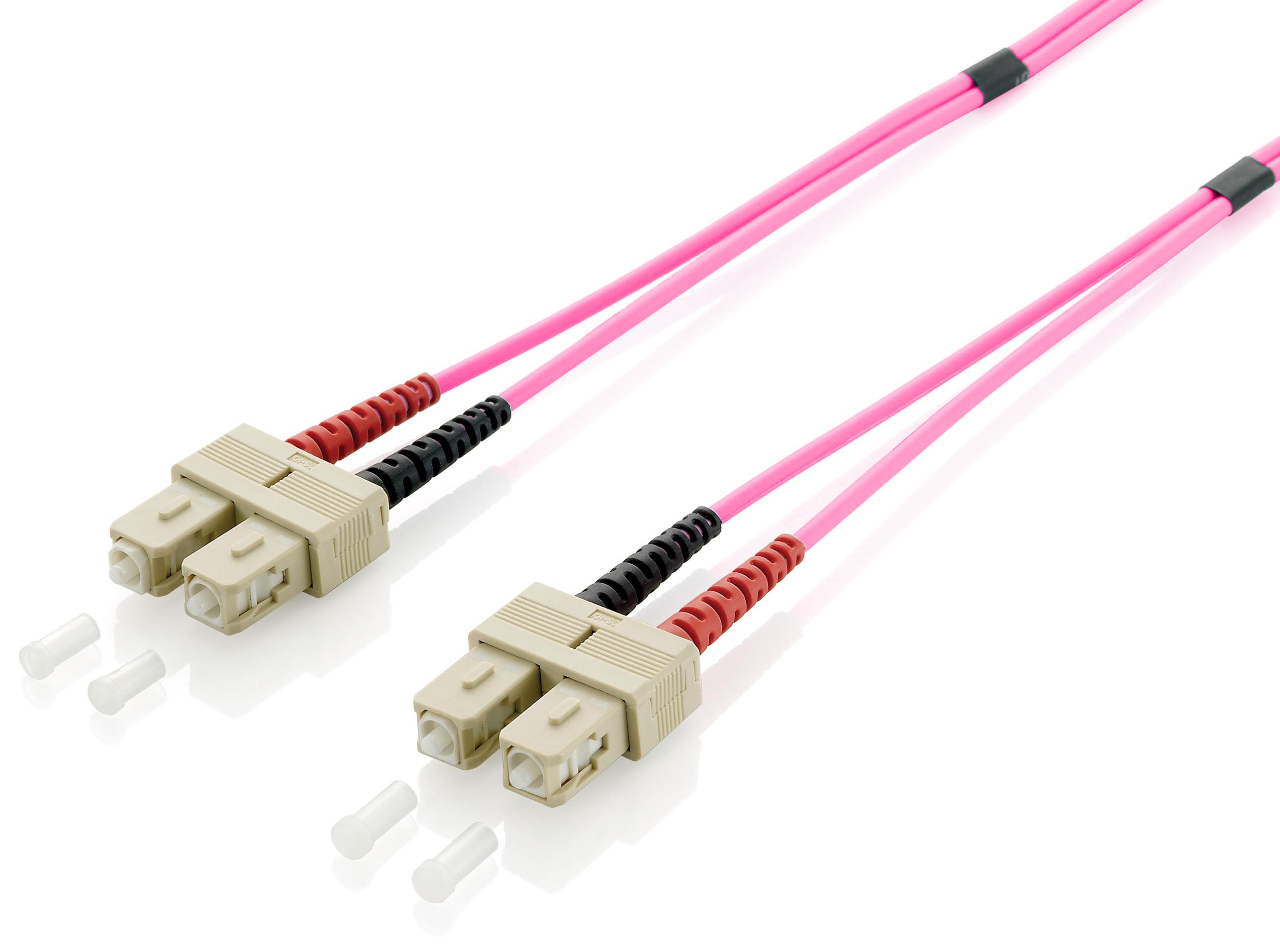 Image of Equip SC/SC Fiber Optic Patch Cable, OM4, 1m