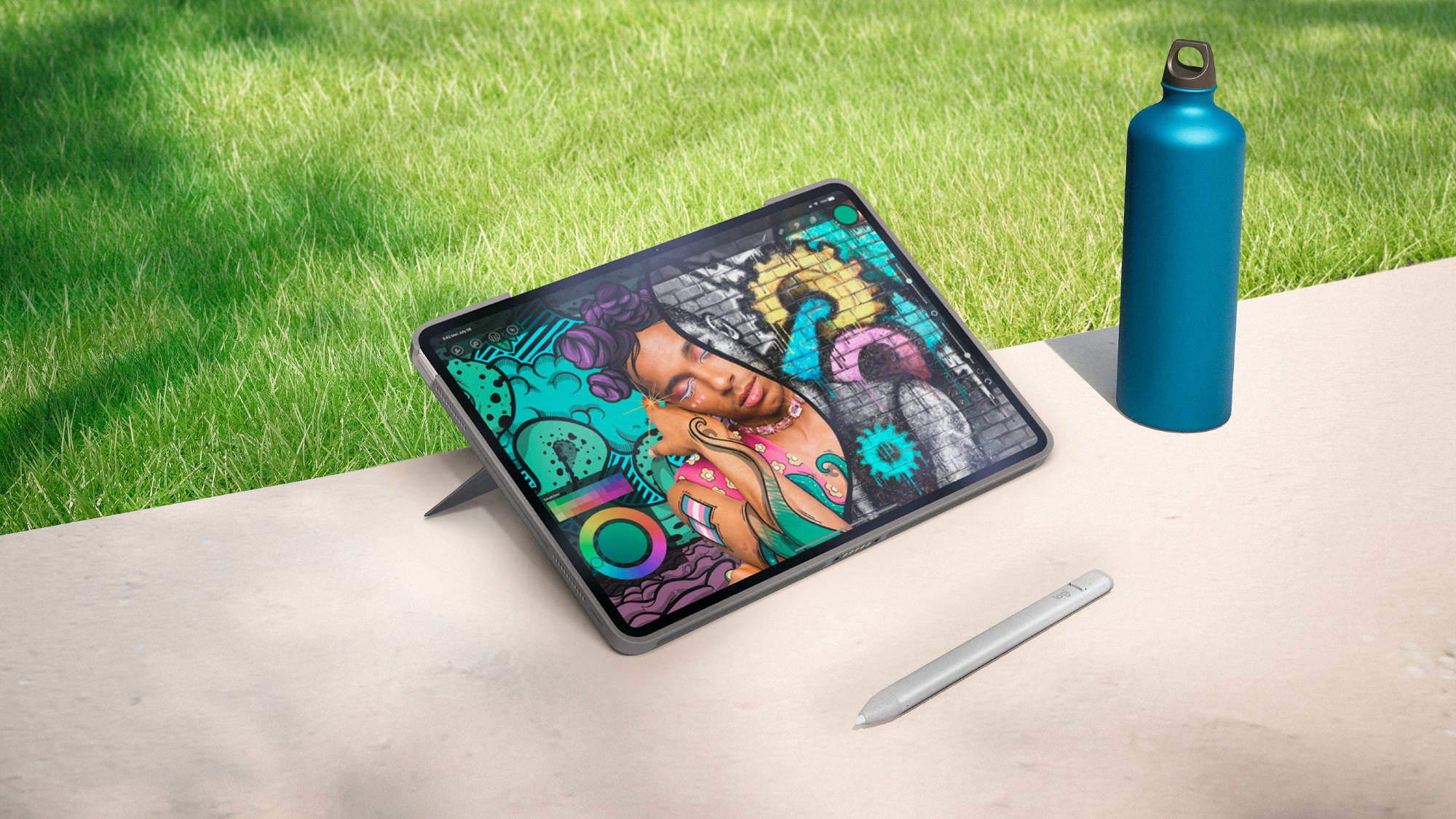 Logitech Combo Touch QWERTY US International Smart Connector Grey