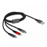 DeLOCK 87277 USB cable 1 m USB 2.0 USB A Micro-USB B/Lightning/Apple 30-pin Green, Black, Red, Blue