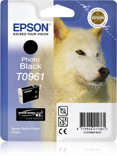 Image of Epson C13T09614010/T0961 Ink cartridge black, 495 pages 11.4ml for...