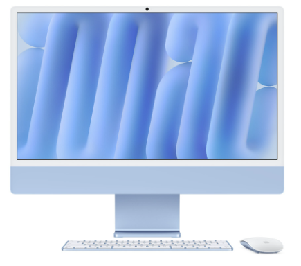 Apple Allinone 24inch iMac with Retina 4.5K Display M4 chip with 10-Core CPU and 10-Core GPU 24GB RAM 512GB SSD Blue Z1K5