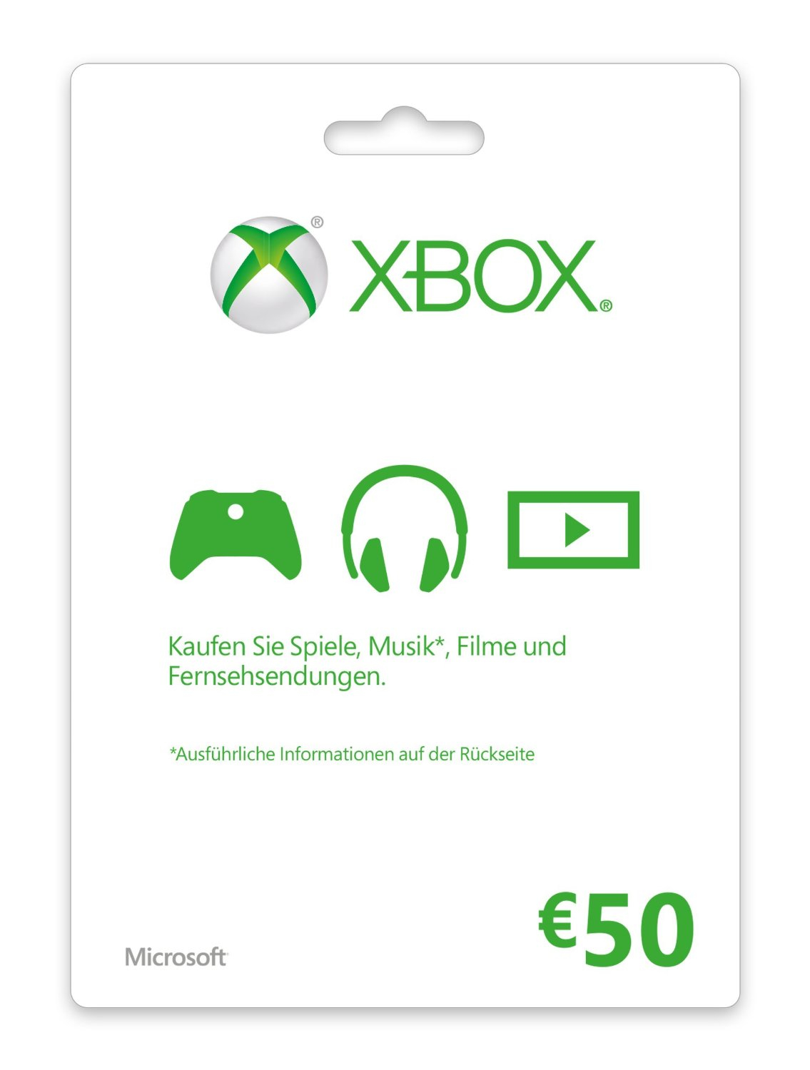 Microsoft Xbox LIVE Gift Card 50€ Video gaming