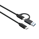 JLC Type C (Male) to Type C (Male) USB (Male) Adapter Cable - 15cm - Black