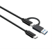 JLC Type C (Male) to Type C (Male) USB (Male) Adapter Cable - 15cm - Black