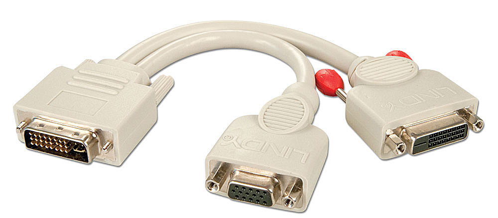 Lindy DVI-I splitter cable VGA+DVI-D