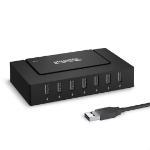 Plugable Technologies 7 Port USB Hub - USB Hub for Multiple Devices and USB 2.0 Data Transfer with a 60W Power Adapter