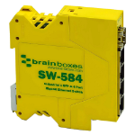 Brainboxes SW-584 network switch Unmanaged Gigabit Ethernet (10/100/1000) DIN rail Yellow
