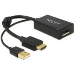 DeLOCK 0.245m HDMI+USB2.0-A/DisplayPort 0.254 m HDMI + USB Black