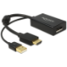 DeLOCK 0.245m HDMI+USB2.0-A/DisplayPort 0.254 m HDMI + USB Black