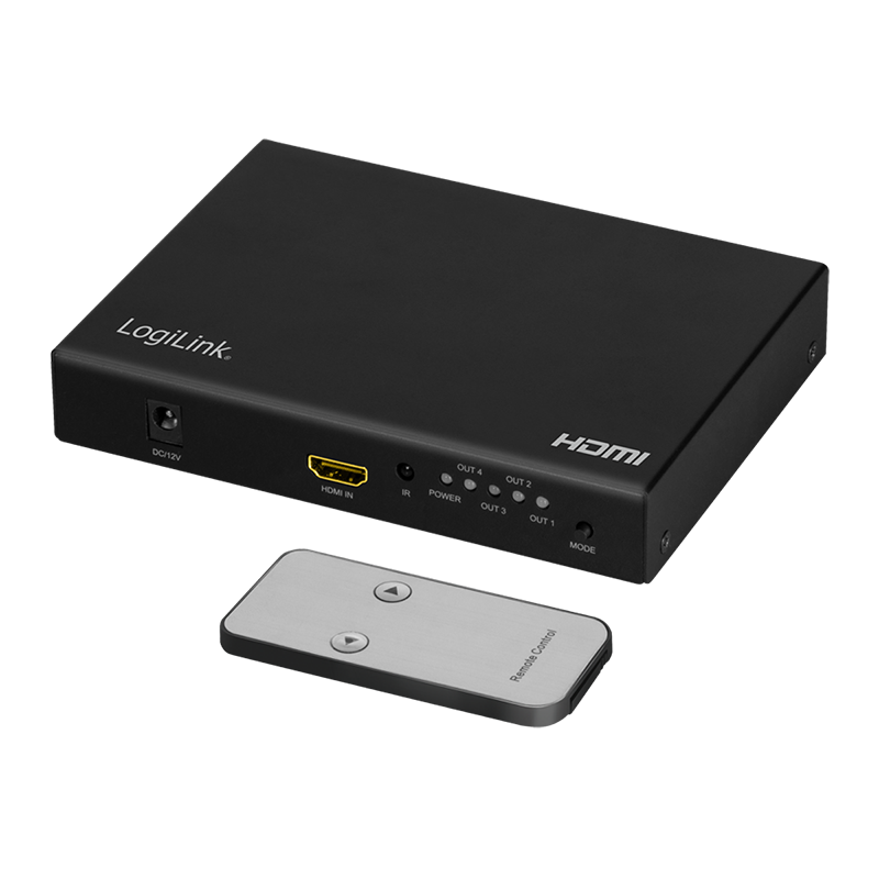 LogiLink HDMI video wall processor, 2x2-Port, 4K/60 Hz, HDR, RC
