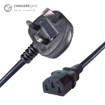 connektgear 1.8m UK Mains Power Cable UK Plug to C13 Socket