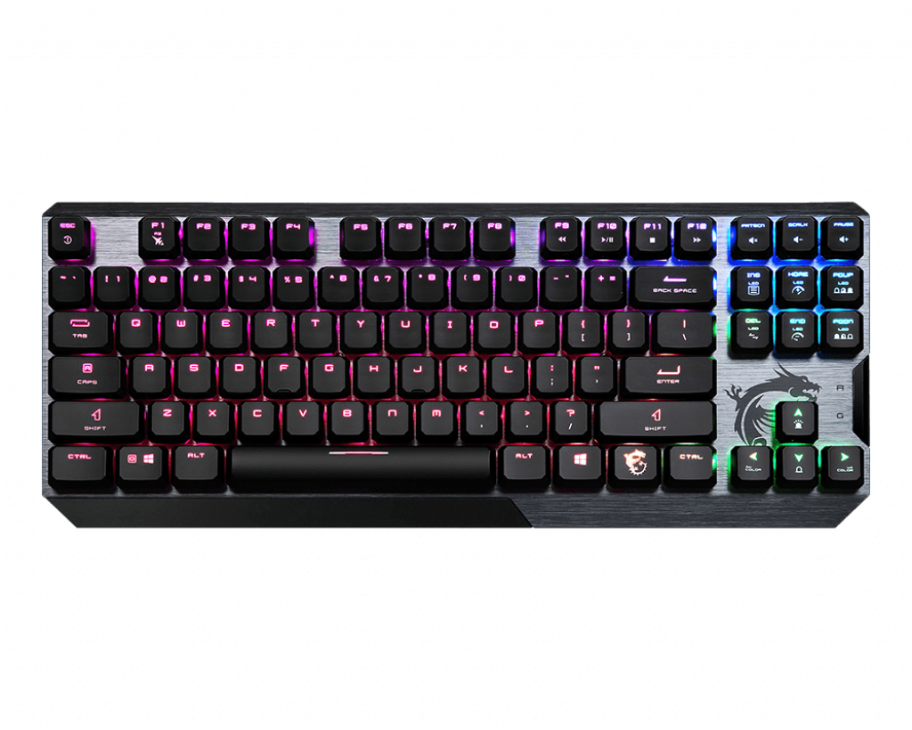 Msi Vigor Gk50 Low Profile Tkl Mechanical Gaming Keyboard Uk Layout