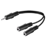 Microconnect AUDLR02 audio cable 0.2 m 3.5mm 2 x 2.5mm Black