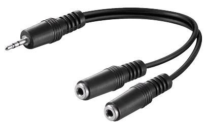 Image of Microconnect AUDLR02 audio cable 0.2 m 3.5mm 2 x 2.5mm Black