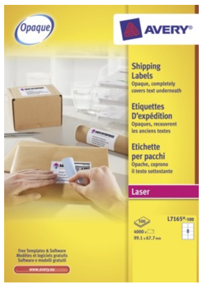 Photos - Self-Stick Notes Avery L7165-500 self-adhesive label White 4000 pc(s)