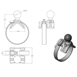 RAM Mounts RAM-B-108-C-STRAP40-238 houder Passieve houder Navigator Zwart