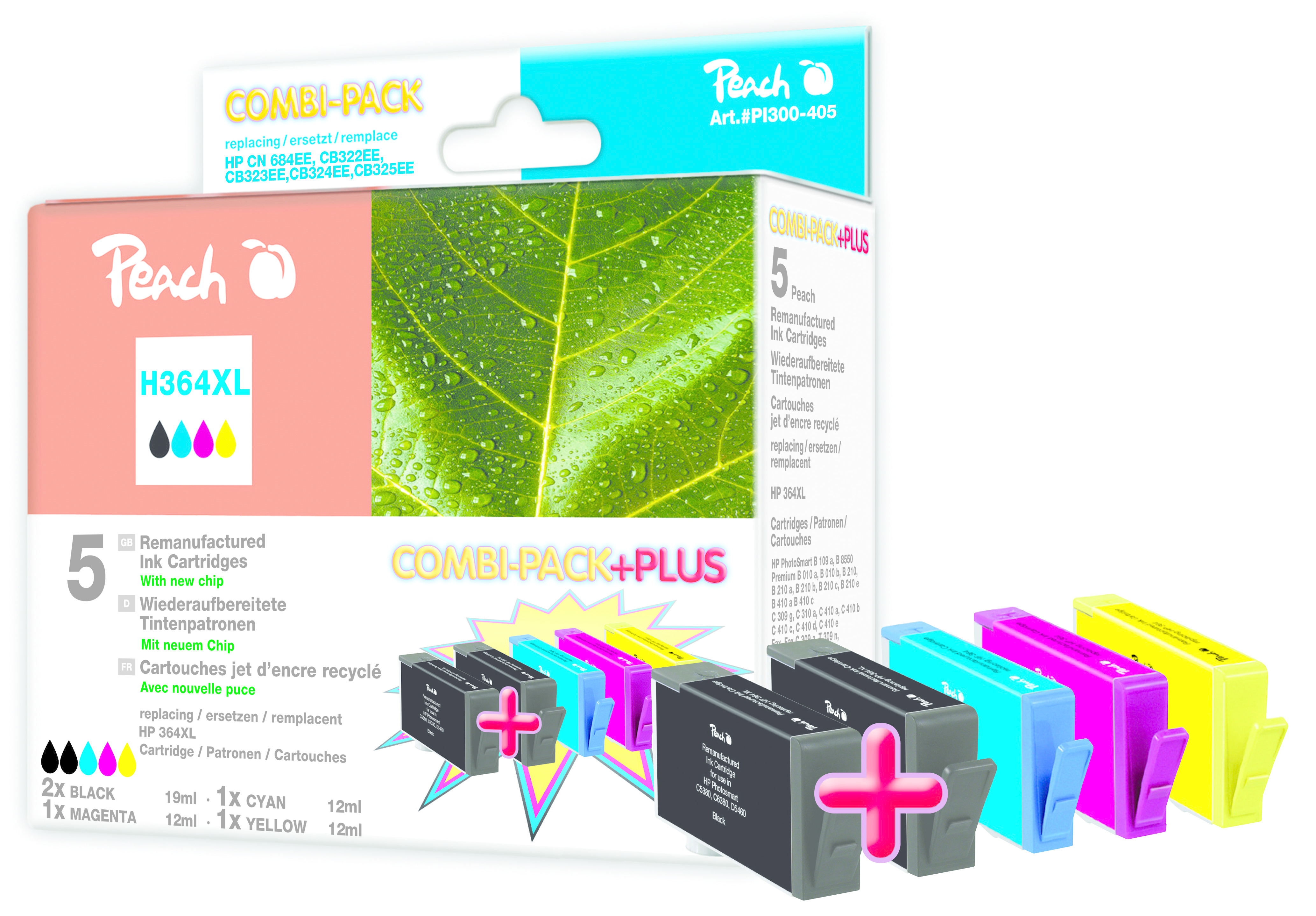 Image of Peach 316405 ink cartridge 5 pc(s) Black, Cyan, Magenta, Yellow