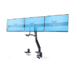 StarTech.com .com Crossbar Triple Monitor Desk Mount, VESA 75x75/100x100 - Mounting kit - adjustable arm - for 3 LCD displays - triple monitor mount - plastic, aluminium, steel - black - screen size: 17"-27" - desk-mountable