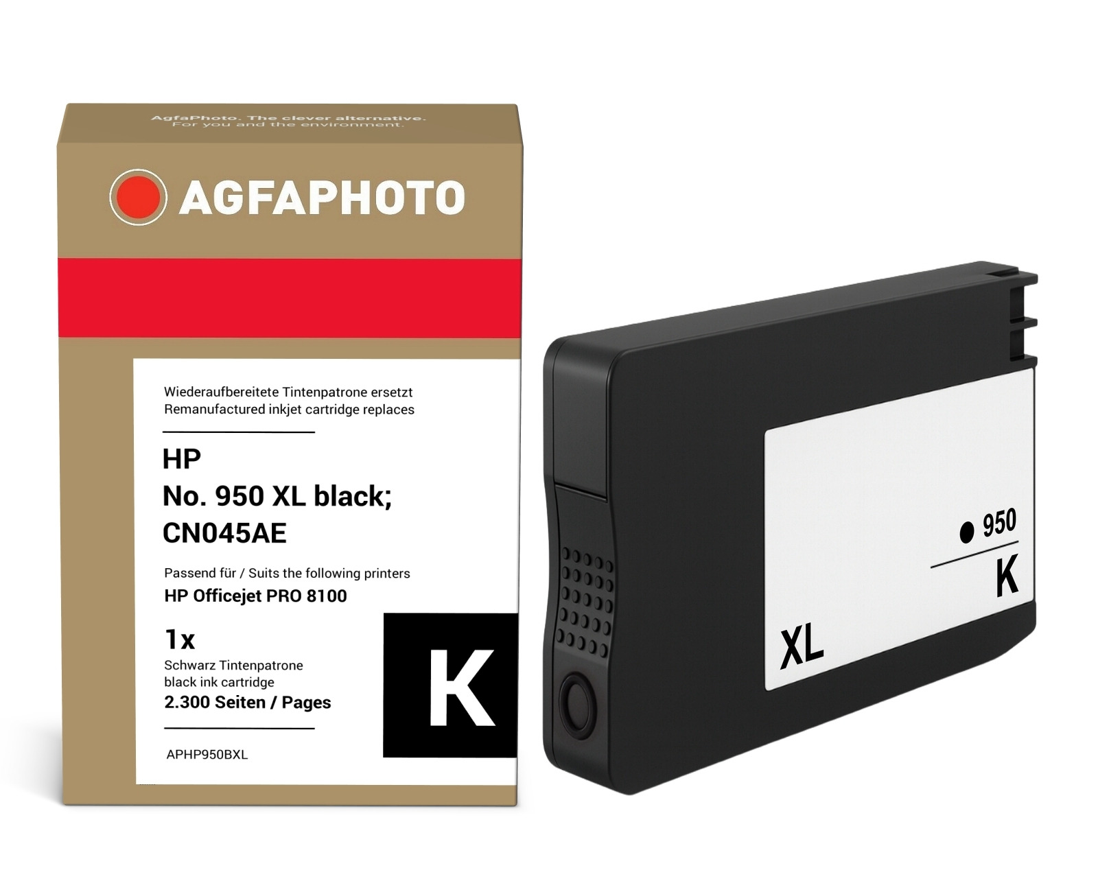 AgfaPhoto Compatible Ink Cartridge. Black. Replacement for HP No. 950