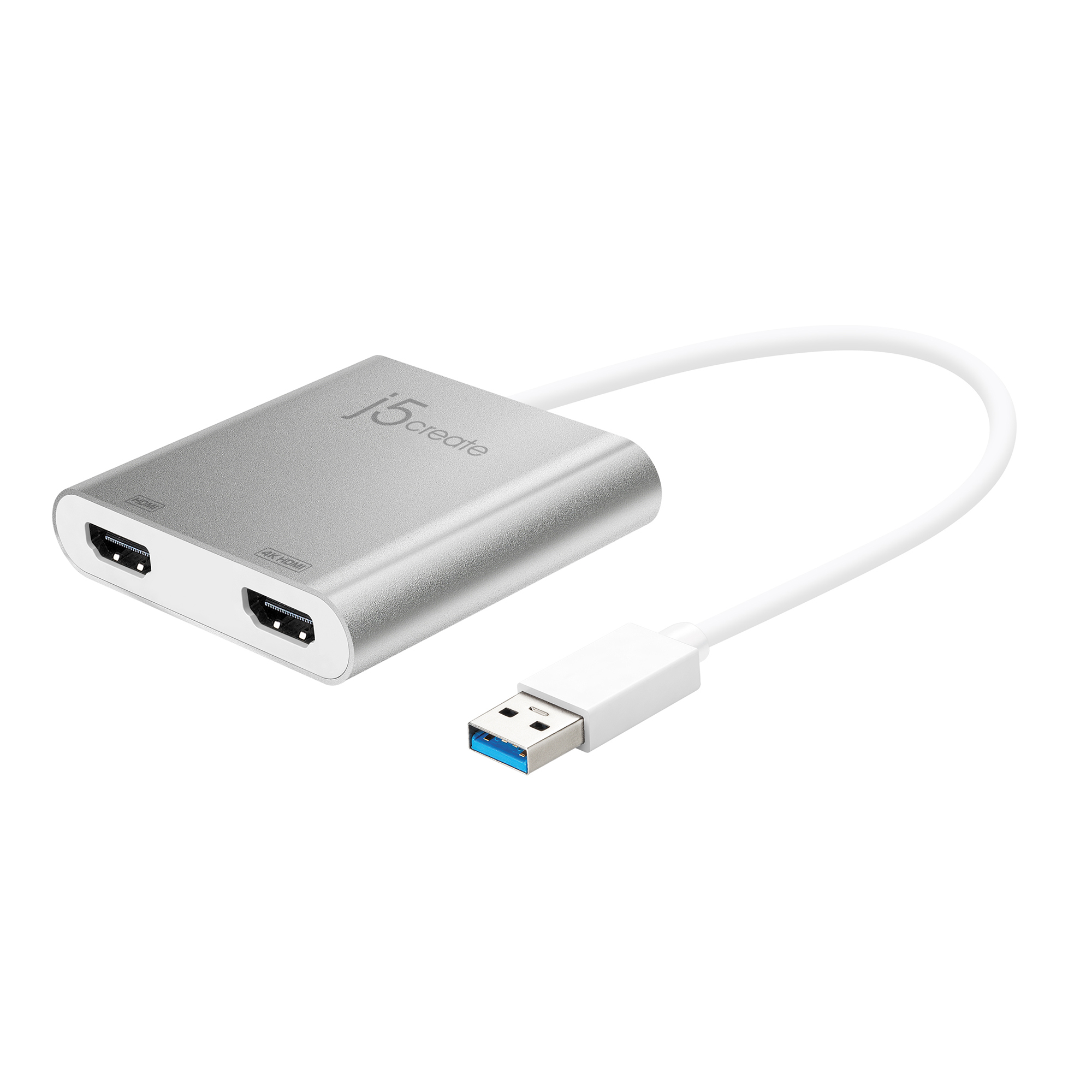 Image of j5create JUA365 USB 3.0 to Dual HDMI Multi-Monitor Adapter, Silver