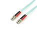 StarTech.com Fiber Optic Cable - 10 Gb Aqua - Multimode Duplex 50/125 - LSZH - LC/LC - 2 m~2m (6ft) LC/UPC to LC/UPC OM3 Multimode Fiber Optic Cable, Full Duplex 50/125Âµm Zipcord Fiber, 100G Networks, LOMMF/VCSEL, <0.3dB Low Insertion Loss, LSZH Fiber Pa