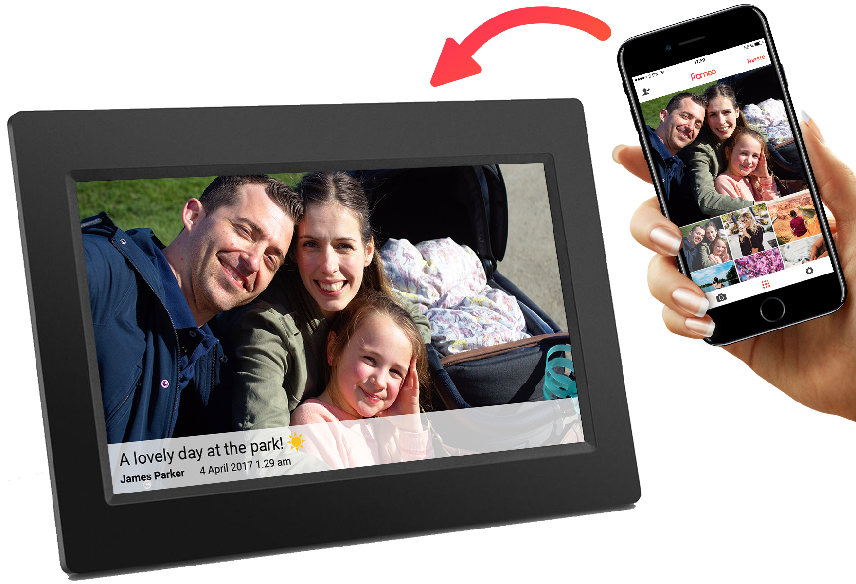 Inter Sales Denver 7 digital Wi-Fi photoframe with FRAMEO photo...