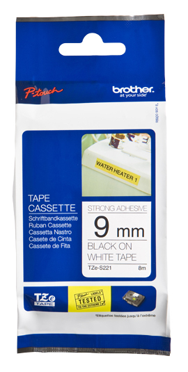 Image of Brother TZE-S221 DirectLabel black on white extra strong Laminat...