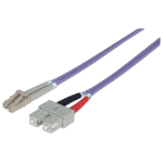 Intellinet Fiber Optic Patch Cable, OM4, LC/SC, 3m, Violet, Duplex, Multimode, 50/125 Âµm, LSZH, Fibre, Lifetime Warranty, Polybag