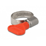 DeLOCK 19435 - Screw (Worm Gear) clamp - Metallic - Red - Plastic - Stainless steel - 2.5 cm - China