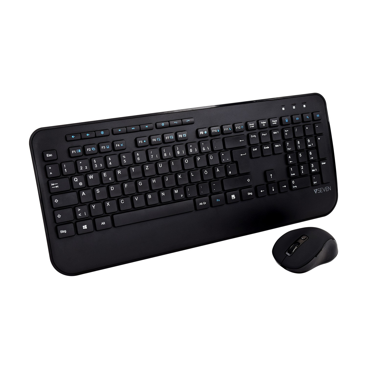Image of V7 CKW300DE Full Size/Palm Rest German QWERTZ - Black,...