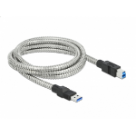 DeLOCK USB 3.2 Gen 1 Cable Type-A male to Type-B male with metal jacket 2 m