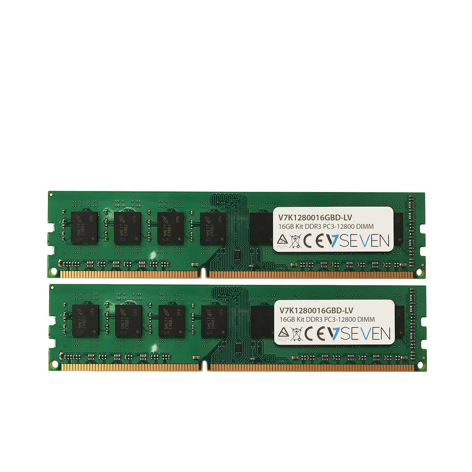 V7 16GB DDR3 PC3L-12800 - 1600MHz DIMM Desktop Memory Module - V7K1280