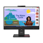 LENOVO ThinkVision T24D-4V 23.8'24' FHD IPS Monitor 1920x1080 16:9 Height Adjustable Tilt Swivel Pivot DP HDMI USB-C hub LAN Hub built-in Webcam Speak