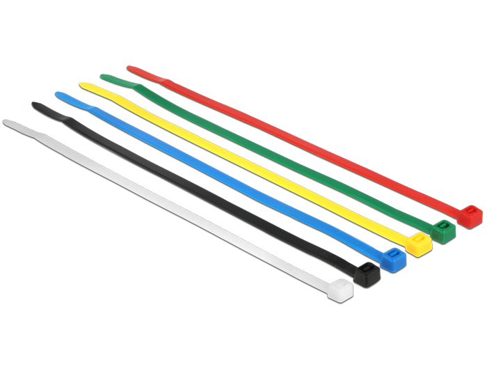 DeLOCK 18626 cable tie Nylon Black, Blue, Green, Red, Transparent, Yellow 200 pc(s)
