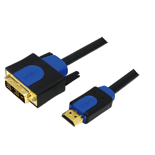 Image of LogiLink CHB3102 video cable adapter 2 m HDMI DVI-D Black, Blue