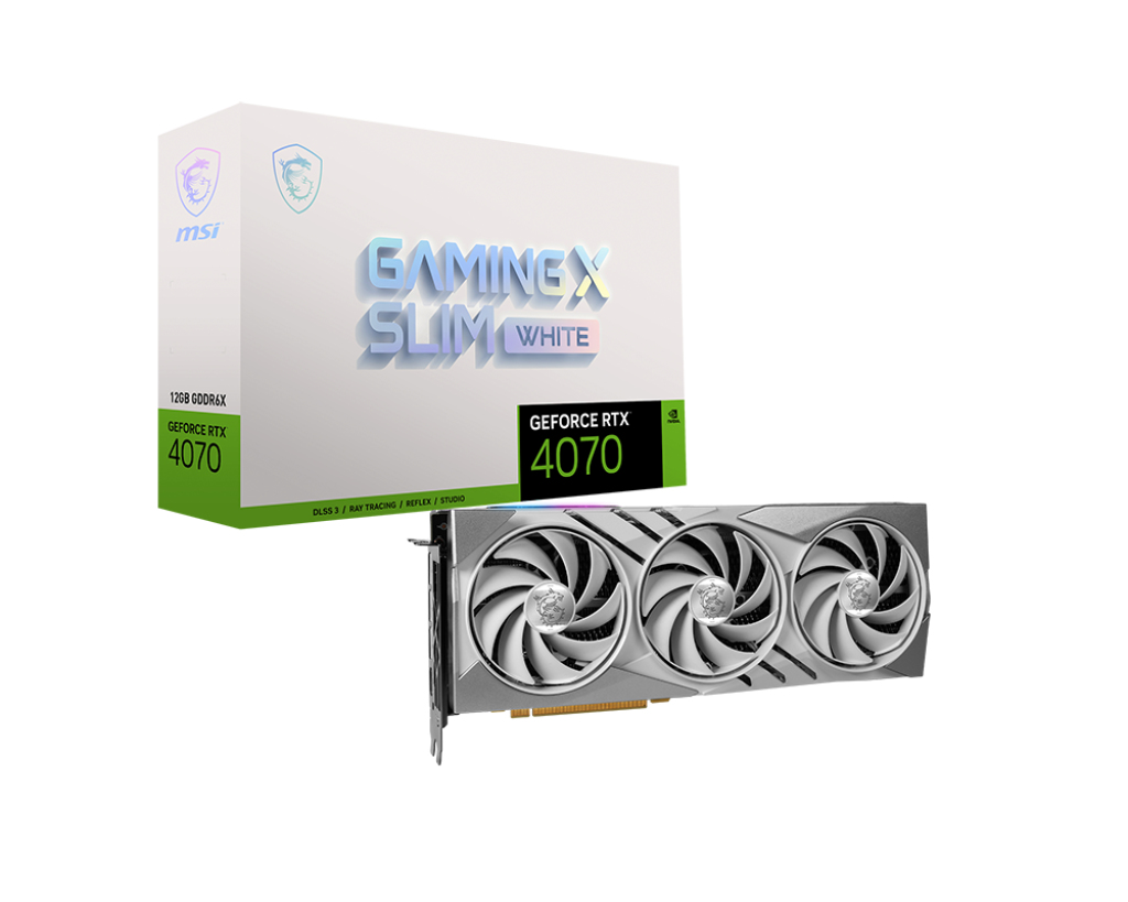 Image of MSI GAMING GeForce RTX 4070 X SLIM WHITE 12G NVIDIA 12 GB GDDR6X