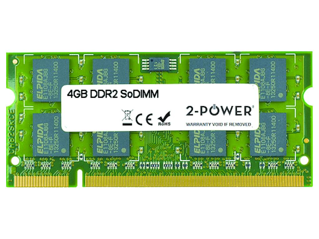 2-Power 4GB DDR2 800MHz SoDIMM Memory - replaces 2PSPC2800SBMC14G