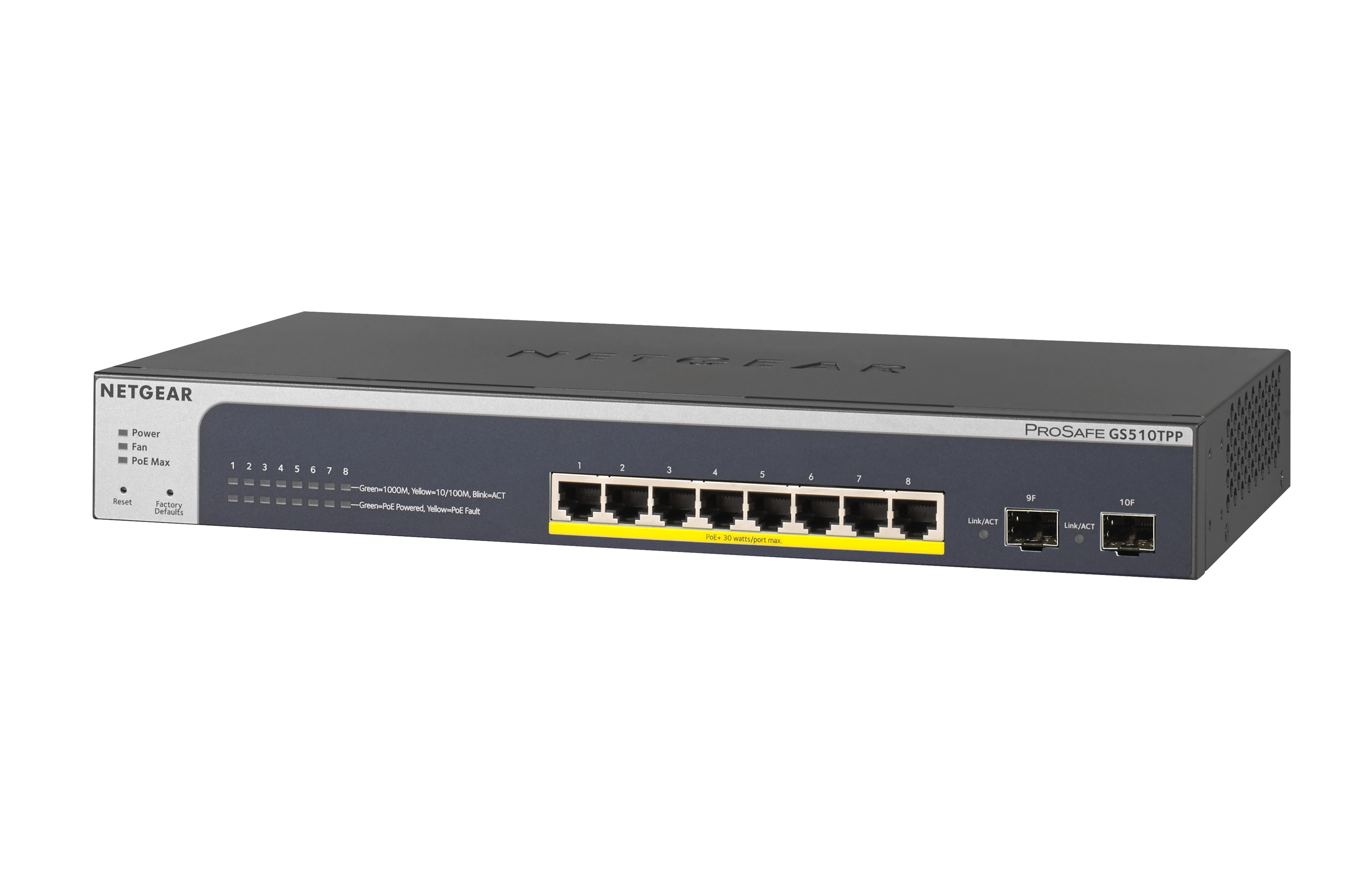 Image of NETGEAR GS510TPP Managed L2/L3/L4 Gigabit Ethernet (10/100/1000)...