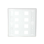 C2G 8-Port Multimedia Keystone Wall Plate - White