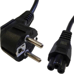 Cablenet 2m Right Angle Schuko - IEC C5 Cloverleaf Black PVC 0.75mm Power Leads