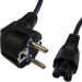 Cablenet 2m Right Angle Schuko - IEC C5 Cloverleaf Black PVC 0.75mm Power Leads