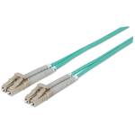 Intellinet Fiber Optic Patch Cable, OM3, LC/LC, 3m, Aqua, Duplex, Multimode, 50/125 µm, LSZH, Fibre, Lifetime Warranty, Polybag