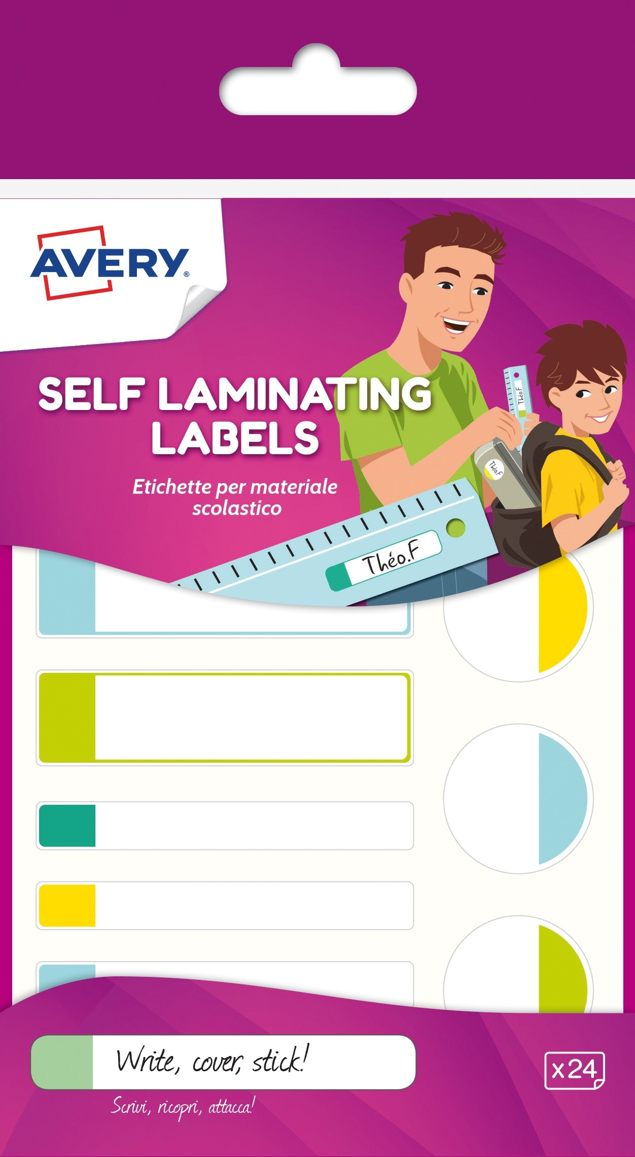 Image of Avery APBAS24-UK self-adhesive label Rectangle Permanent...