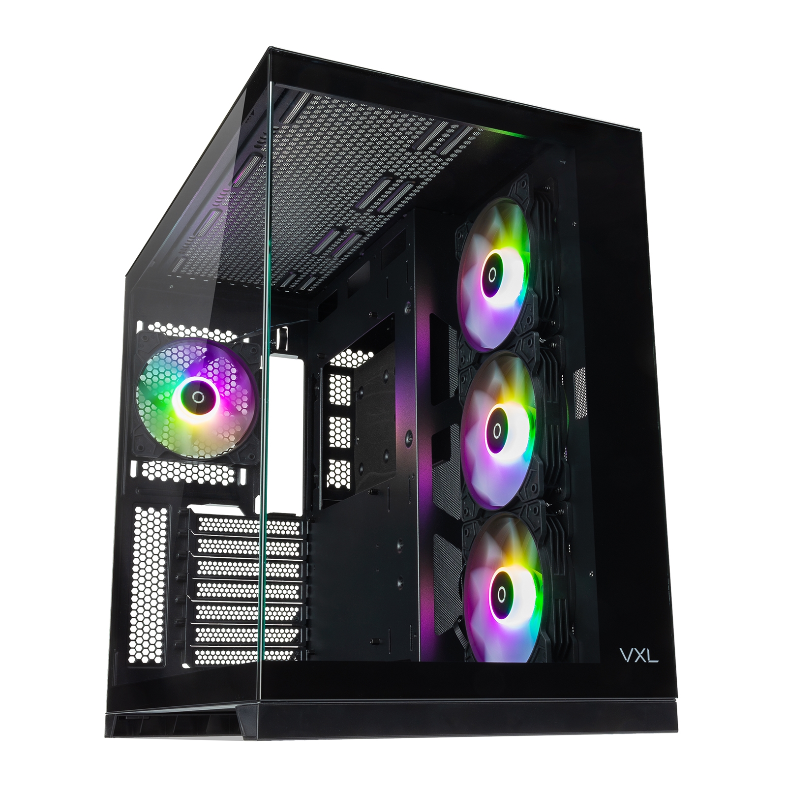TECWARE VXL EVO ARGB ATX Mid-Tower PC Case - Black, Dual-Chamber Design, 4 x 120mm ARGB Fans Pre-Installed, Infinity Glass Panels, ATX/mATX/ITX Support, High Airflow Gaming Chassis