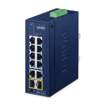 PLANET Industrial 8-Port Ring Switch IFGS-1222-TF Unmanaged Fast Ethernet (10/100) Blauw