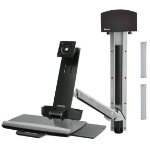 Ergotron StyleView Sit-Stand Combo System 24" Aluminum Wall