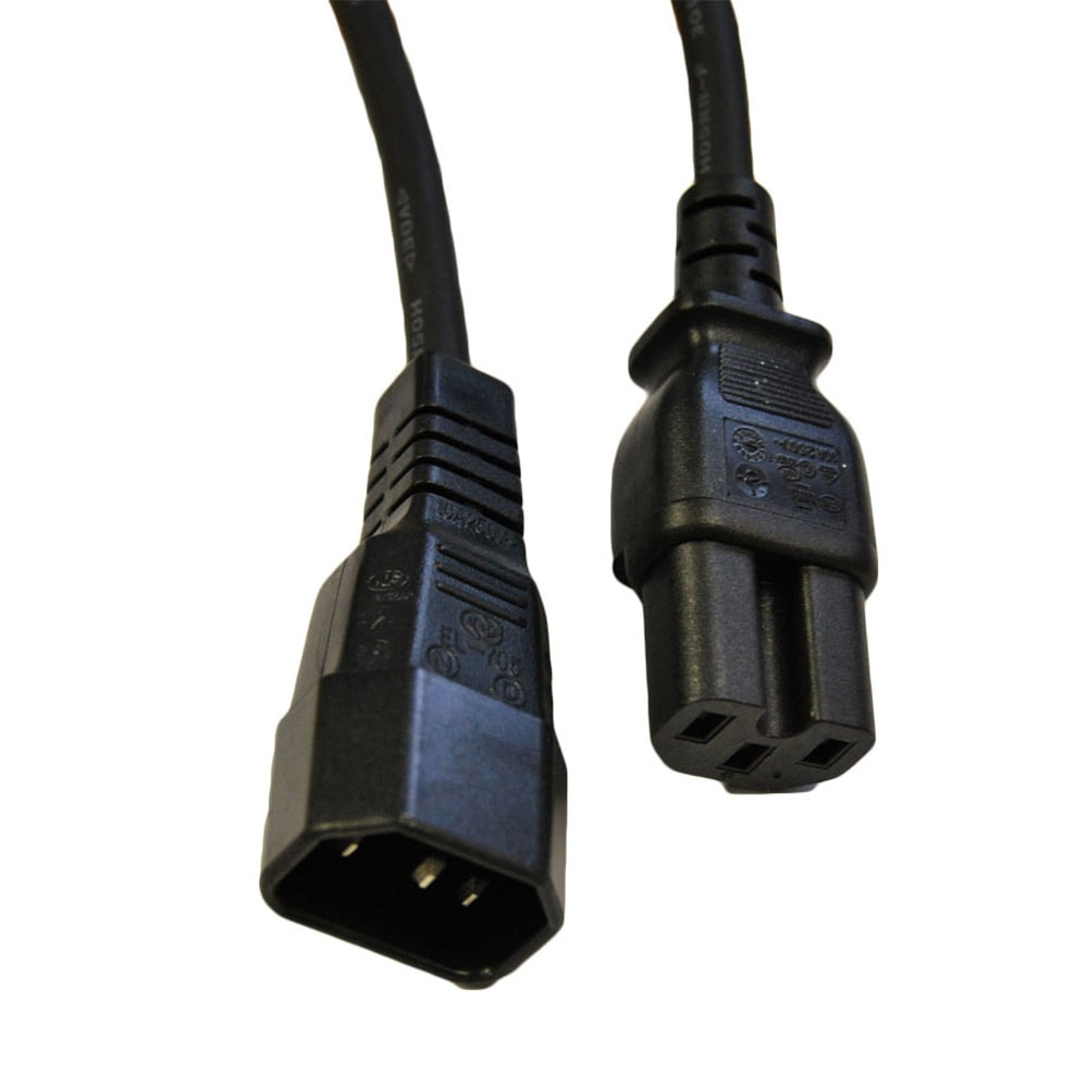 Videk IEC (C14) Male to IEC (C15) Female Hot Condition PVC Power Cable Black 3Mtr